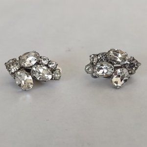 Vintage Rhinestone Clip Earrings
